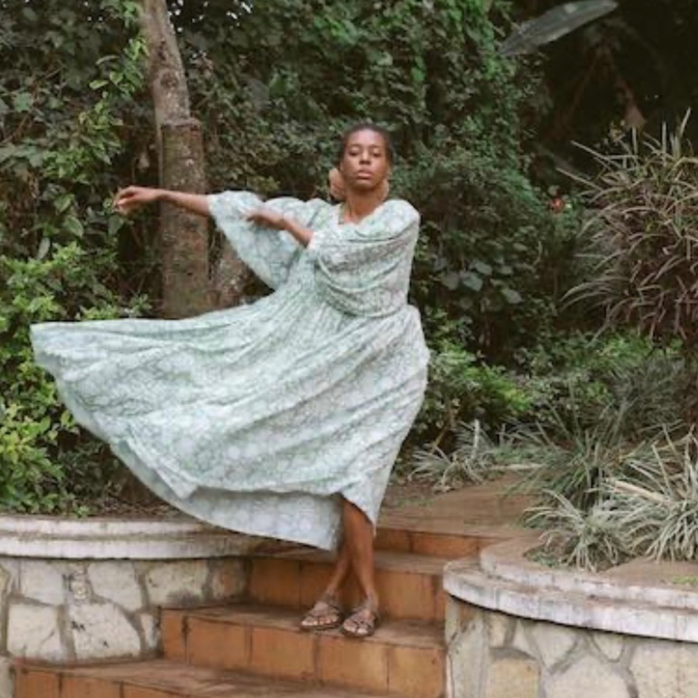 Daughters of India Kyra midi dress in jade - Picture 2 of 6